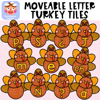 Preview of Moveable Letter Turkey - Thanksgiving Clipart for Digital Resources