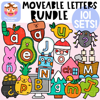 Preview of Moveable Letters Clipart Mega Bundle - Clipart for Digital Resources