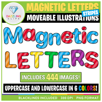 Preview of Moveable Magnetic Letters Clipart (Stripes) -  444 Images!