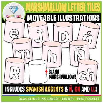 Preview of Moveable Marshmallow Letter Tiles Clip Art