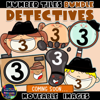 Preview of Moveable NUMBER TILES: DETECTIVES BUNDLE - 6 Sets