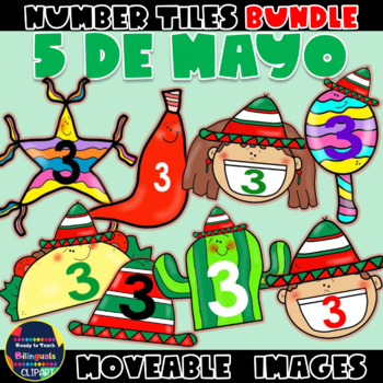 Preview of Moveable NUMBERS: CINCO DE MAYO BUNDLE - 8 Sets