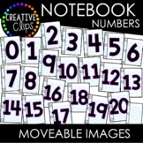 Moveable Notebook Paper Numbers 0-20 (School Moveable Images)