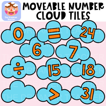 Preview of Moveable Number Cloud Tiles