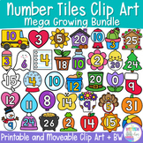 Moveable Number Tiles Clipart Growing Bundle | Printable a
