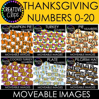 Preview of Moveable Numbers: THANKSGIVING Bundle (6 Moveable Image Sets)