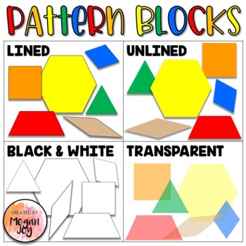 Preview of Pattern Blocks Clip Art - Moveable Pieces