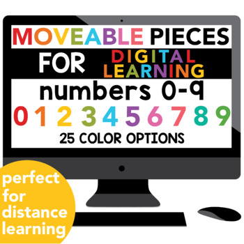 Preview of Moveable Pieces Numbers 0-9 for Digital Resources & Distance Learning