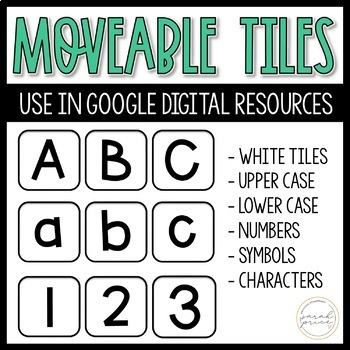 Preview of Moveable Pieces: Letter and Number Tiles Clipart