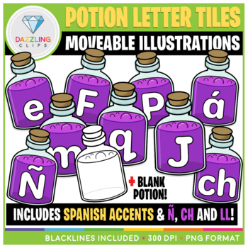 Preview of Moveable Potion Letter Tiles Clip Art