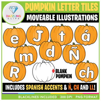 Preview of Moveable Pumpkin Letter Tiles Clip Art