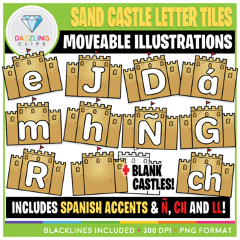 Preview of Moveable Sand Castle Letter Tiles Clip Art