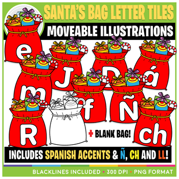 Preview of Moveable Santa's Bag Letter Tiles Clip Art