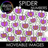 Moveable Spider Numbers 0-20 (Halloween Moveable Images)