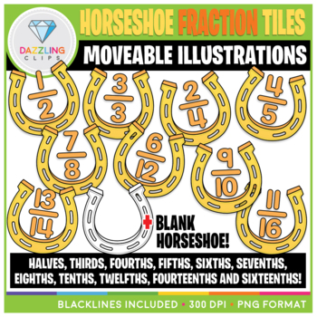 Preview of Moveable St. Patrick's Day Horseshoe Fraction Tiles