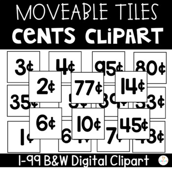 Preview of Moveable Tiles Money Cents to 99 Clipart Create Digital or Printable Resource