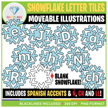Preview of Moveable Winter Snowflake Letter Tiles Clip Art