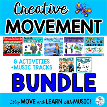 Preview of Movement Activities Bundle #2: Freeze Dance, Scarves, Parachutes, Bean Bags