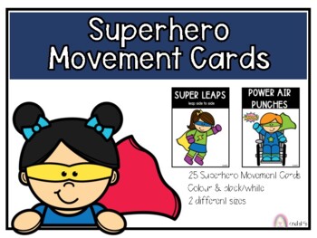 Preview of Movement Brain Break Cards - Superhero