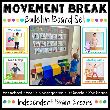 Preview of Movement Brain Breaks | Bulletin Board Set | PreK | Kindergarten | 1st | 2nd