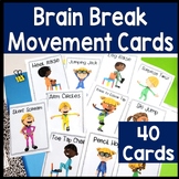 Movement Break Cards | 40 Movement Cards for Kids | Brain 