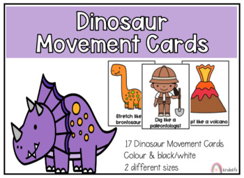 Preview of Movement Break Cards - Dinosaur