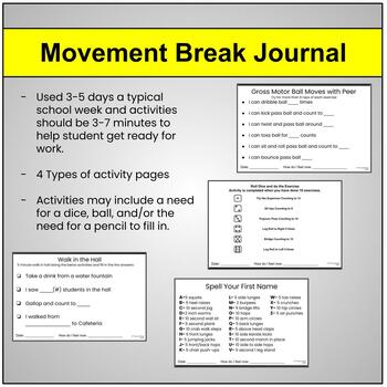 Preview of Movement Break Journal