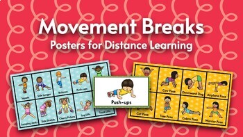 Preview of Movement Break Posters | Workout, Exercise, & Yoga | Distance Learning