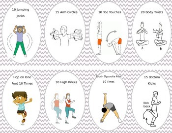 Movement Break Task Cards by First Grade Fling | TpT