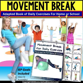 Preview of Movement Break for Social Distancing - Adapted Book for Special Education