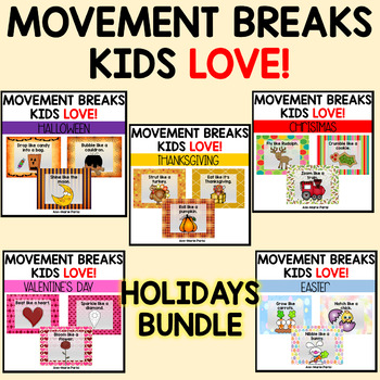 Preview of Movement Breaks Kids Love!  HOLIDAYS BUNDLE