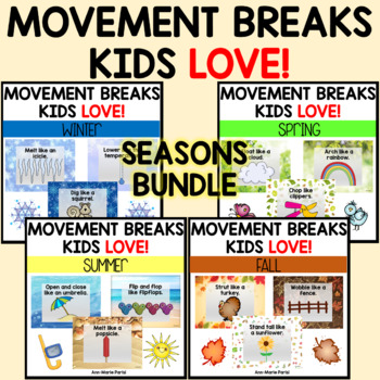 Preview of Movement Breaks Kids Love!  SEASONS BUNDLE