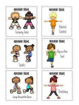 Preview of Movement Cards for Wiggly Students