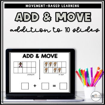 Preview of Movement Games | Addition to 10 Add & Move Slides | Brain Break Cards