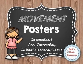 Preview of Movement Word Wall/Terms for Music, Dance, & Gym - Locomotor & Non-Locomotor