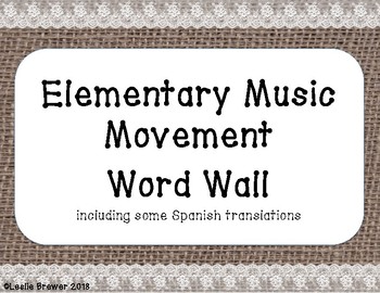 Preview of Movement Word Wall in English and Spanish