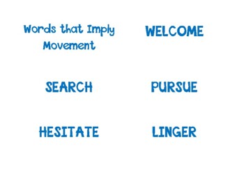 Preview of Movement Words