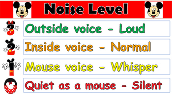 Preview of Movement and Noise Level Charts Mickey Mouse