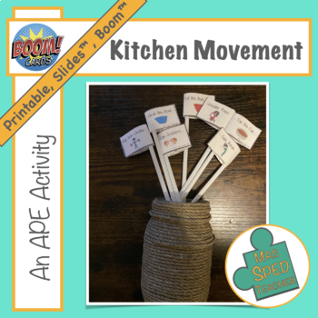 Preview of Movement in the Kitchen Printable, Boom Cards™, Slides™