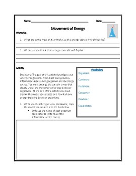 Preview of Movement of Energy NGSS Mini-Unit