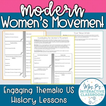 Preview of Movements for Equality: Modern Women's Movement 1960-Present - Print & Digital