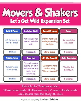 Preview of Movers & Shakers EXPANSION PACK 3 - Let's Get Wild Brain Breaks Card Game