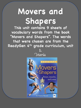 Preview of ReadyGen Movers and Shapers Vocabulary / Word Wall Cards Unit 1