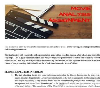 Preview of Movie Analysis - group project with presentation, rubric included!