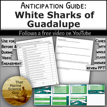 Preview of Movie Anticipation Guide White Sharks of Guadalupe (52 min) for marine science