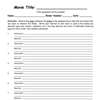movie assignment questions