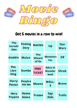 Movie Bingo - Kids Edition by May Chynoweth | Teachers Pay Teachers