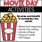 Movie Day Activities - Movie Day Companion Worksheets - Mo