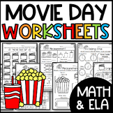 Movie Day Themed Activities and Worksheets: End of the Yea