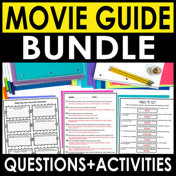 Preview of 8 Movie Guide BUNDLE (30% OFF) + Answers Included - End of Year Activities